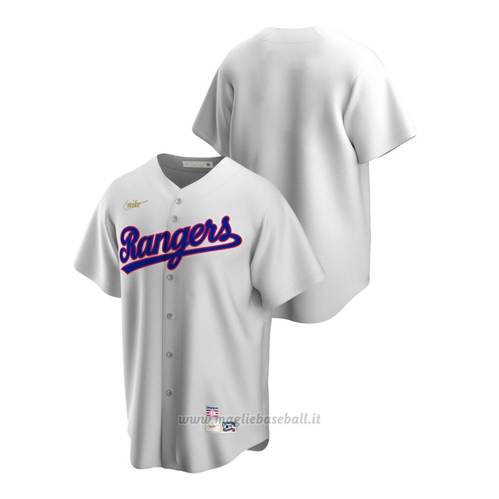 Maglia Baseball Uomo Texas Rangers Cooperstown Collection Bianco
